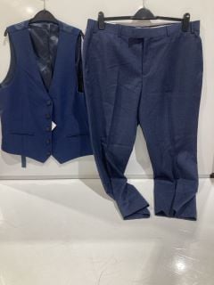 1 X BOX OF SUIT ITEMS TO INCLUDE NAVY WAISTCOAT TOTAL RRP £728