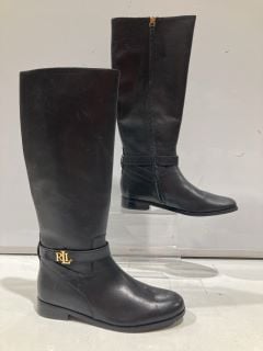 RALPH LAUREN BRIDGETTE TALL BOOTS BLACK EUR 36.5 RRP £269