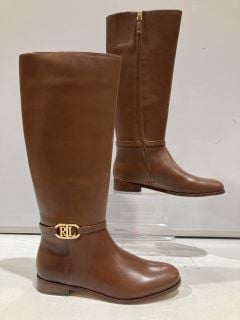 RALPH LAUREN BRIDGETTE TALL BOOTS TAN EUR 40.5 RRP £269