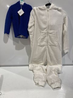 QTY OF JOHN LEWIS ZEBRA SET 6-8YR AND SPARKLE SWAN ONESIE 14YR TOTAL RRP £89