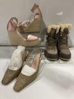 JOHN LEWIS SHOE BLAKELY UK SIZE 3 TO INCLUDE PENELOPE CHILVERS SHOE UK SIZE 38 AND SOREL BOOT UK SIZE 5 TOTAL RRP £189.5