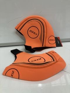 BOX OF ASSORTED ITEMS TO INC BOX OF ASSORTED ITEMS TO INC ZONE3 NEOPRENE SWIM HAT HI VIZ ORANGE SIZE S RRP £60