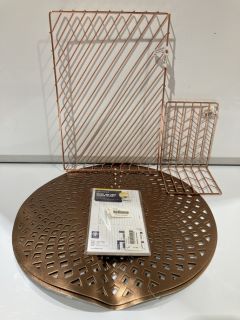 BOX OF ASSORTED ITEMS TO INC JOHN LEWIS COPPER CUTOUT PMX2 PLACEMATS  RRP£60