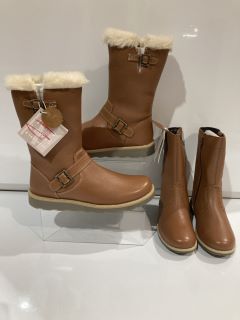 2 X JOHN LEWIS  ISOBEL TAN BOOT SIZE 32 & 34  TO INCLUDE  JOHN LEWIS LEIA 2 TAN BOOT SIZE UK 37  TOTAL  RRP £100