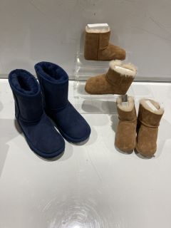 3 X UGG KIDS CLASSIC II  NAVY,TAN SIZE UK 3  TOTAL RRP £120