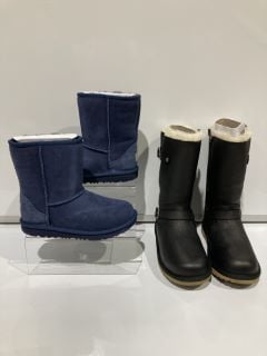 2 X UGG KIDS CLASSIC SHOE 2 SIZE 1 AND K KENSINGTON 2 UK SIZE 3 TOTAL RRP £70