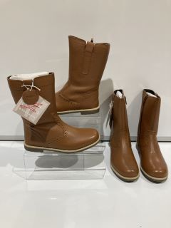 2 X JOHN LEWIS ISOBEL 2 TAN BOOT SIZE 31 AND UK SIZE 32 TOTAL RRP £100