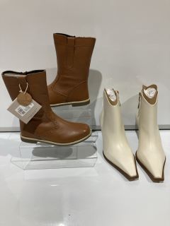 JOHN LEWIS ISOBEL 2 TAN BOOTS SIZE EU 32 TO INC JOHN LEWIS PANAMA BOOTS SIZE UK 7 TOTAL RRP £89