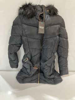 BARBOUR INTERNATIONAL WOMEN'S COAT SIZE 14 BLACK TO INCLUDE BARBOUR PURSE TOTAL RRP £300.00