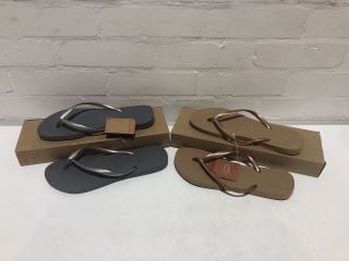 QTY OF FLIP FLOPS INCLUDING HAVAIANAS SLIM STEEL GREY