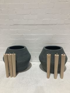 2 X BOX OF LEAF PLANT POTS