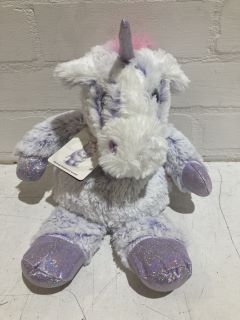 QTY OF ITEMS INCLUDING WARMIES WARMING WEIGHTED SCENTED UNICORN PLUSH TOY