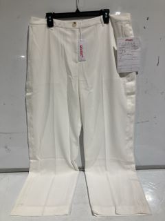 THE WHITE COMPANY GROSSGRAIN TUX STRAIGHT LEG TROUSERS - 18 - IVORY - TOTAL RRP £139