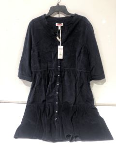 THE WHITE COMPANY CORD TIERED SHIRT DRESS - 18 - NAVY - TOTAL RRP £139