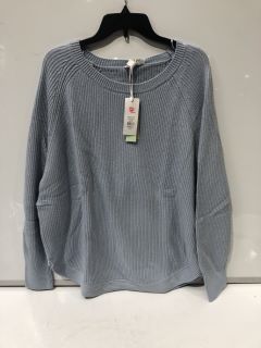 THE WHITE COMPANY RIBBED SIDE JUMPER IN CLOUD BLUE SIZE EXTRA LARGE  - RRP £89