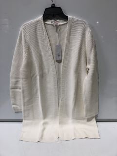 THE WHITE COMPANY TEXTURED STITCH EDGE TO EDGE CARDIGAN EXTRA LARGE IN PORCELAIN COLOUR  - RRP £110