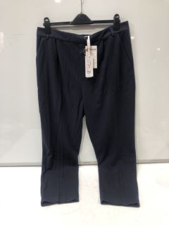 THE WHITE COMPANY WOOL-RICH ELASTIC-BACK TAPERED TROUSERS SIZE 18 IN NAVY COLOUR  - RRP £119