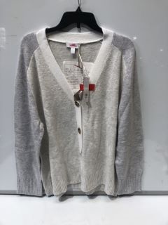 THE WHITE COMPANY COLOURBLOCK CARDIGAN WITH ORGANIC COTTON EXTRA LARGE IN MULTI COLOUR  -  RRP £98