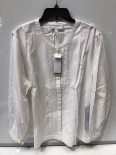 THE WHITE COMPANY ORGANIC COTTON PINTUCK SHIRT WHITE SIZE 18 - RRP £110