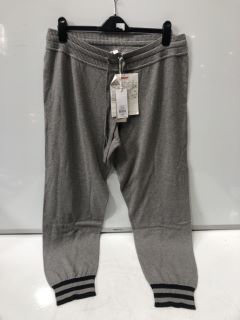 THE WHITE COMPANY COTTON SLIK STRIPE CUFF JOGGER EXTRA LARGE - MID GREY MARL  - RRP £89