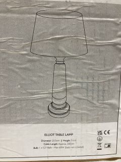 THE WHITE COMPANY ELLIOT TABLE LAMP NATRUAL MANGO WOOD LINEN H51XW25.5XL25.5CM - RRP £95