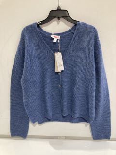 THE WHITE COMPANY TEXTURED BUTTON THROUGH CARDIGAN SIZE XL - ATLANTIC COLOUR - TOTAL RRP £110