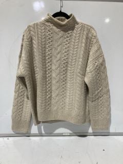 THE WHITE COMPANY CASHMERE CABLE JUMPER - EXTRA LARGE - CAMEL - TOTAL RRP £279