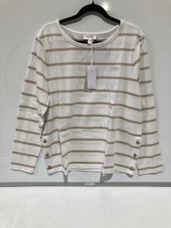 2 X THE WHITE COMPANY ITEMS TO INCULDE ORGANIC-COTTON STRIPE BUTTON SIDE TOP - SIZE 18 - STRIPE - TOTAL RRP£104