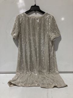 THE WHITE COMPANY JERSEY SEQUIN T-SHIRT DRESS - 18 - PALE GREY - TOTAL RRP £139