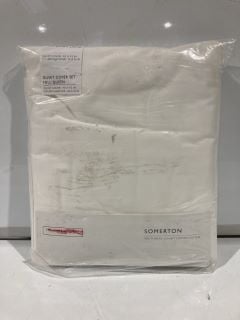 THE WHITE COMPANY SOMERTON DUVET COVER SET - FULL/QUEEN - WHITE/NATURAL £199