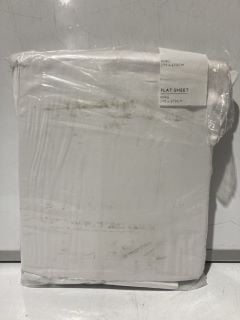 THE WHITE COMPANY SOAMES CUPRO COTTON FLAT SHEET - KING - CHALK - TOTAL RRP £255