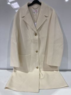 THE WHITE COMPANY WOOL DOUBLE FACED CITY COAT - LARGE - IVORY - TOTAL RRP £299