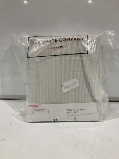 THE WHITE COMPANY FINLEY STRIPE FULL SET - KING - WHITE/SILVER - TOTAL RRP £100