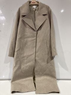 THE WHITE COMPANY WOOL SIDE SPLIT LONG COAT - 18 - OATMEAL - TOTAL RRP £349