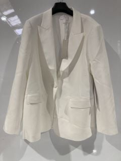 THE WHITE COMPANY SATIN BACK CREPE TAILORED TUX JACKET - 18 - IVORY - TOTAL RRP £198