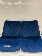 CHERRY TREE FURNITURE BLUE DIAMOND VELVET CHAIR X2 (NO LEGS)