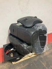 PALLET OF ASSORTED ITEMS TO INCLUDE MULTIPLE WATER BUTT SETS, BLACK VENTILATION WALL MOUNTED EXHAUST AXIAL FAN