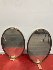 NKUKU OVAL MIRRORS WITH GOLD RIM