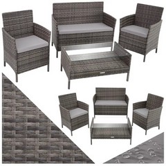 TECTAKE MANHATTAN GARDEN FURNITURE SET GREY 403693 RRP £167.99