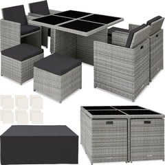 TECTAKE  MANHATTAN GARDEN RATTAN TABLE & CHAIR SET 403756 RRP £404.99