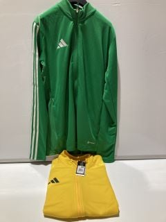 QTY OF ASSORTED ITEMS TO INCLUDE ADIDAS SLIM FIT JACKET SIZE M YELLOW,ZERO FRICTION COMPRESSION FIT CABRETTA LEATHER GLOVE