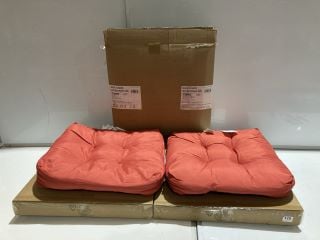 3 X 2 RED SEAT CUSHIONS BY CLASSIC ACCESSORIES 48X48X13CM IN SIZE