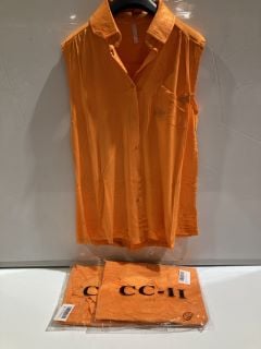 A QTY OF ASSORTED ITEMS TO INCLUDE CC-II WOMENS BLOUSE SIZE L MANDARIN ORANGE, MEDELA MATERNITY AND NURSING BRA SIZE L