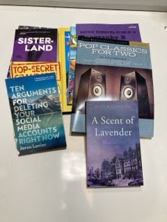 AN ASSORTMENT OF BOOKS TO INCLUDE CAROL KIRKWOOD UNDER A GREEK MOON, THE SECRET BARRISTER