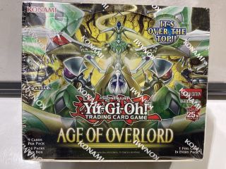 1 X YU-GI-OH! AGE OF OVERLORD BOOSTER BOX 24 PACKS 9 CARDS PER PACK TRADING CARD GAME