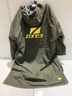 ZONE3 MENS RECYCLED HEAT-183360492 POLAR FLEECE PARKA CHANGING ROBE KHAKI SIZE SMALL RRP £149