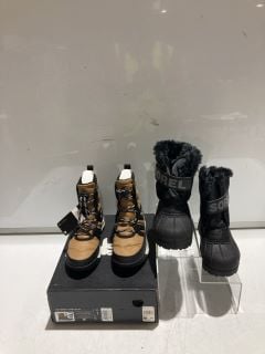 SOREL SNOW COMMANDER CHILDRENS 11 UK, TO INCLUDE YOUTH WHITNEY II SHORT LACE WP CHILDRENS 13 UK RRP £105.50