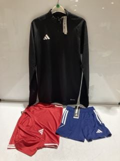 AN ASSORTMENT OF ADIDAS 160535 TO INCLUDE ADIDAS SMALL RED JERSEY TSHIRT