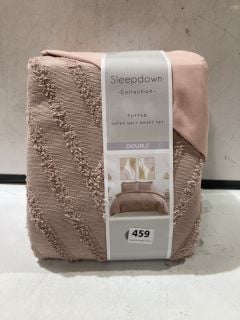 2 X SLEEPDOWN TUFTED SUPER SOFT DUVET SET DOUBLE