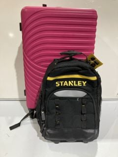 STANLEY TOOL STORAGE BACKPACK RUCKSACK & PINK LARGE SIZE SUITCASE